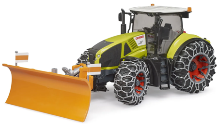 Claas Axion 950 mit R&#228;umschild und Schneeketten