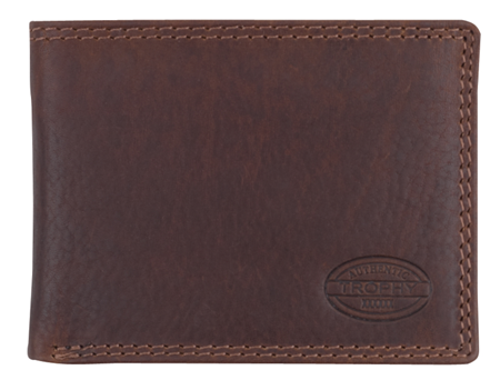 AUTHENTIC TROPHY Scheintasche, RFID-Schutz, braun Leder, vegetabil gegerbtes Leder, Querformat