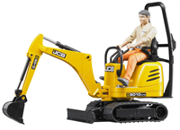 JCB Mikrobagger 8010 CTS mit Figur bWorld Gr&amp;#246;sse:  13.5x6.3x13.5cm