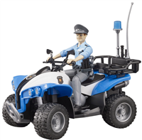 Polizei-Quad mit Polizist und Zubeh&amp;#246;r bWorld, 16x9.3x9.3cm