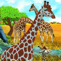 Gentle Giraffe, 18x18cm Crystal Art Card