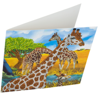 Gentle Giraffe, 18x18cm Crystal Art Card
