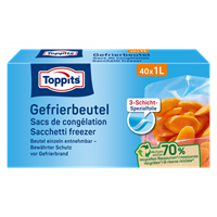 Gefrierbeutel 40St 1.0Liter 19x24cm Toppits 208040