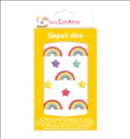 10 Stk. Zucker Deko Regenbogen und Sternen