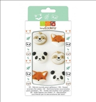 6 Stk. Zucker Deko Panda, Faultier, Fuchs