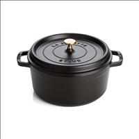 Cocotte 24 cm, rund, schwarz, Gusseisen 3.8l