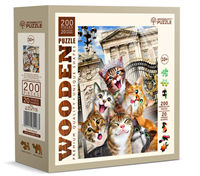 Puzzle Holz M Kittens in London 200 Teile, aussergew&amp;#246;hnliche Formen, 25.4x18.2 cm
