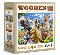 Puzzle Holz L Welcome to Africa 505 Teile, aussergew&amp;#246;hnliche Formen, 37.7x25.4cm