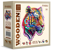 Puzzle Holz M Colorful Tiger 150 Teile, aussergew&amp;#246;hnliche Formen, 19.4x23.4cm