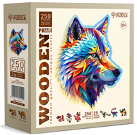Puzzle Holz L Classy Wolf 250 Teile, aussergew&amp;#246;hnliche Formen, 29x33.5cm