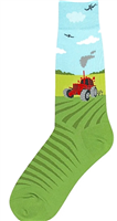 Mens Red Farm Tractor  Socks
