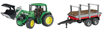 J.D. 6920 Traktor Frontl.+Holztransp.anh