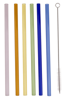 Glas-Trinkhalm mit Reinigungsb&amp;#252;rste, L: ca. 20 cm