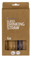 Glas-Trinkhalm mit Reinigungsb&amp;#252;rste, L: ca. 20 cm