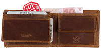 AUTHENTIC TROPHY Scheintasche, RFID-Schutz, cognac Echt Leder, vegetabil gegerbte, Querformat