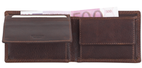 AUTHENTIC TROPHY Scheintasche, RFID-Schutz, braun Leder, vegetabil gegerbtes Leder, Querformat