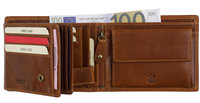 AUTHENTIC TROPHY Scheintasche, RFID, cognac Echt Leder, vegetabil gegerbt, Querformat