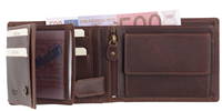 AUTHENTIC TROPHY Scheintasche, RFID-Schutz, braun Leder, vegetabil gegerbtes Leder
