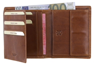 AUTHENTIC TROPHY Kombib&amp;#246;rse, RFID-Schutz, cognac Echt Leder, vegetabil gegerbt, Hochformat