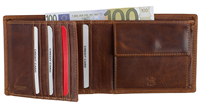 AUTHENTIC TROPHY Scheintasche, RFID-Schutz, cognac Echt Leder, vegetabil gegerbt, Querformat