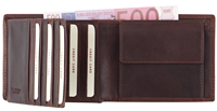 AUTHENTIC TROPHY Scheintasche, RFID-Schutz, braun Leder, vegetabil gegerbtes Leder, Querformat