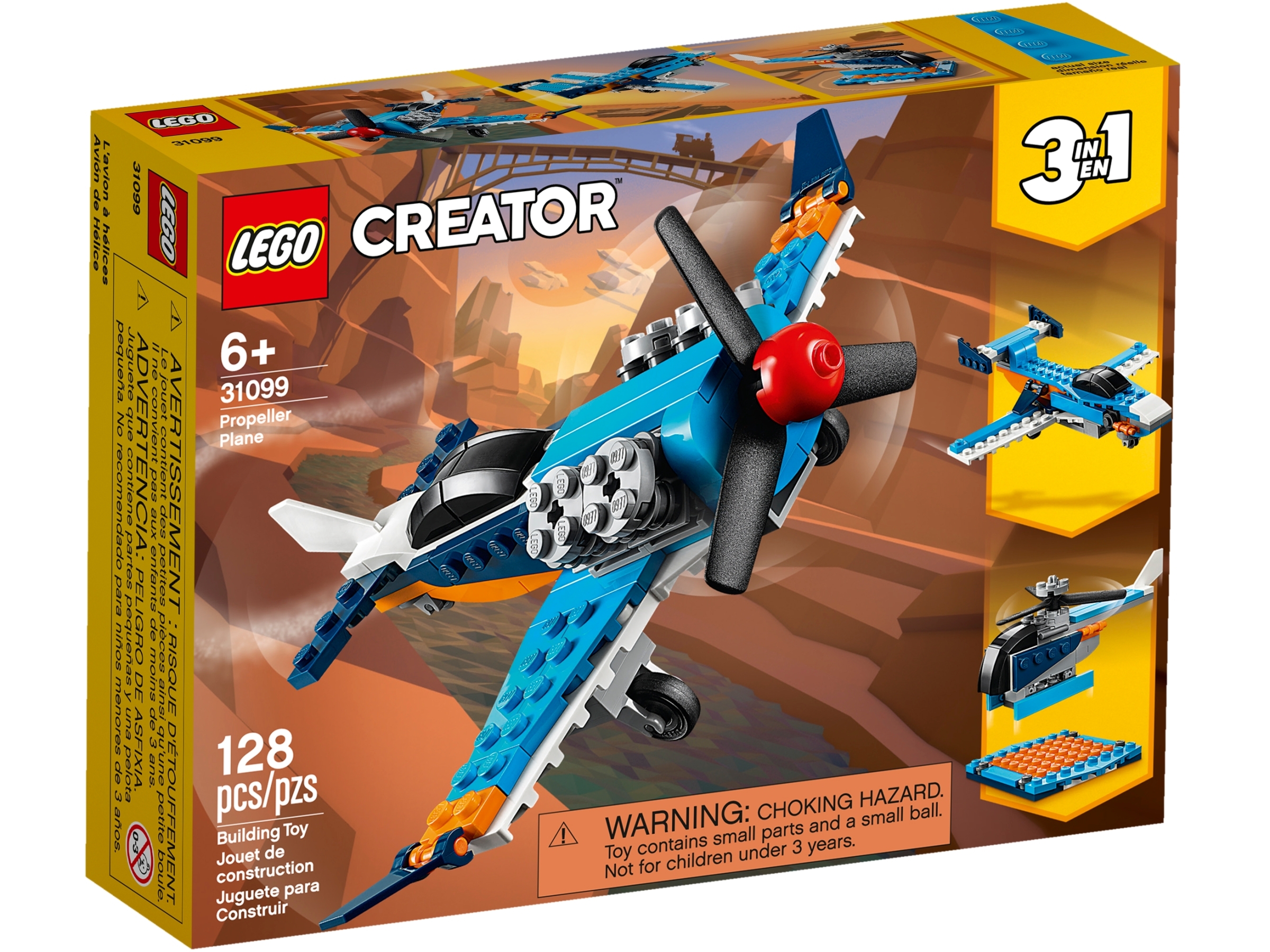 Propellerflugzeug Lego Creator, 128 Teile, ab 6 Jahren