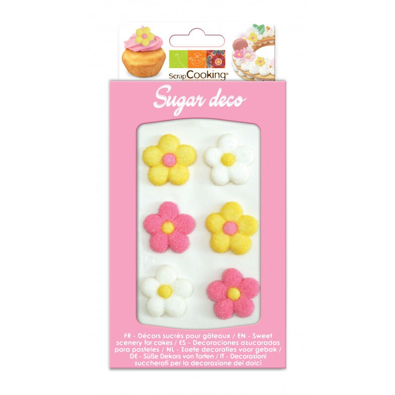 6 Stk. Zucker Deko Blumen