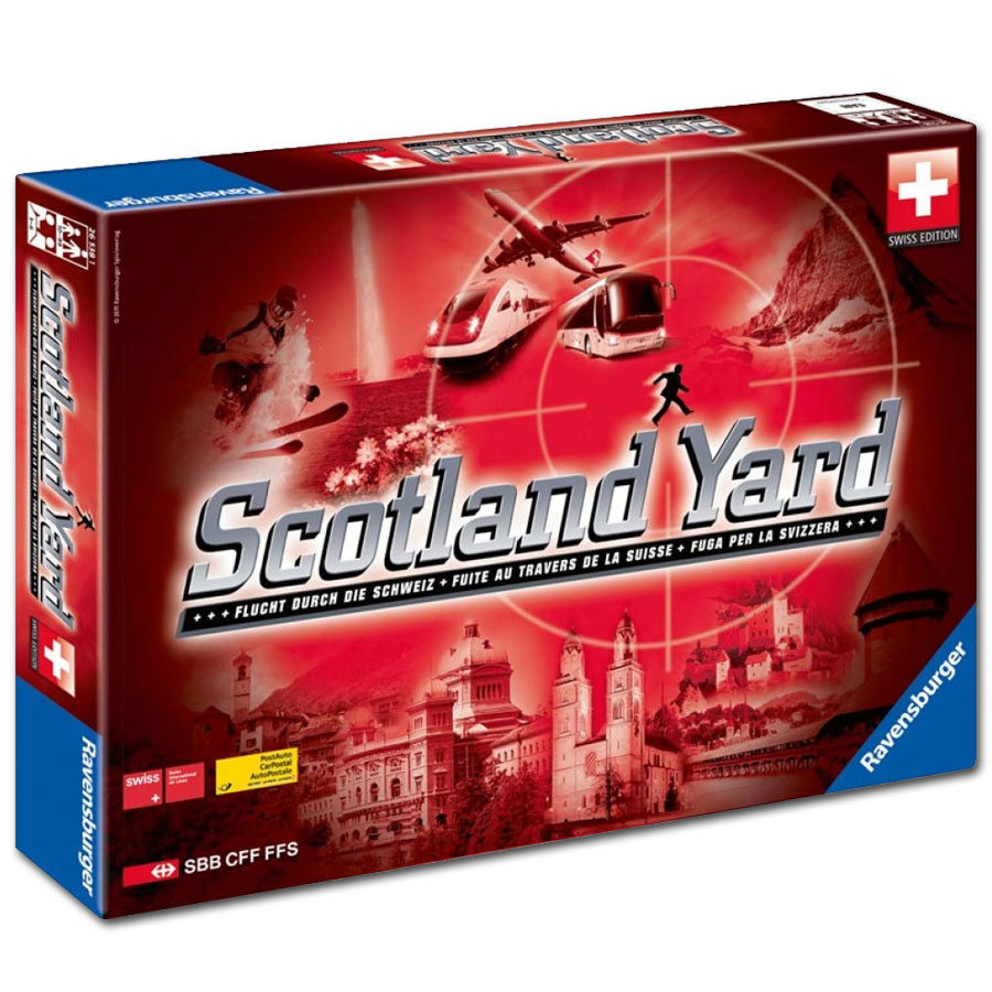 Scotland Yard Swiss Edition 10-99 Jahre, 2-6 Spieler, Spieldauer 45 Min. d/f/i